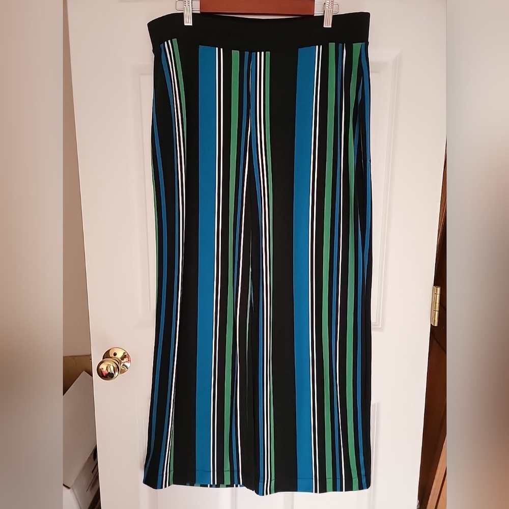 EUC INC International Concepts Wide Leg Elastic Waist Pull On Pants Size XL